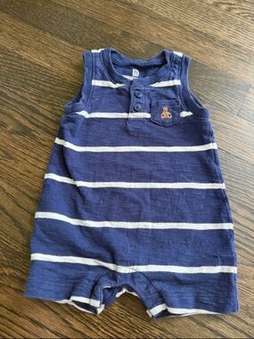 Baby GAP Baby Navy and White Striped Romper